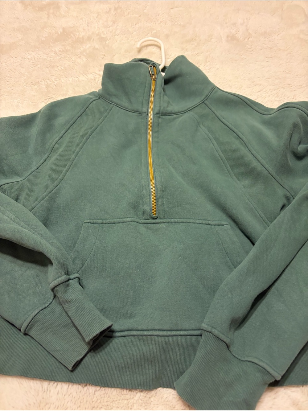 lululemon athletica Forest Green Half-Zip Pullover with Gold Zipper